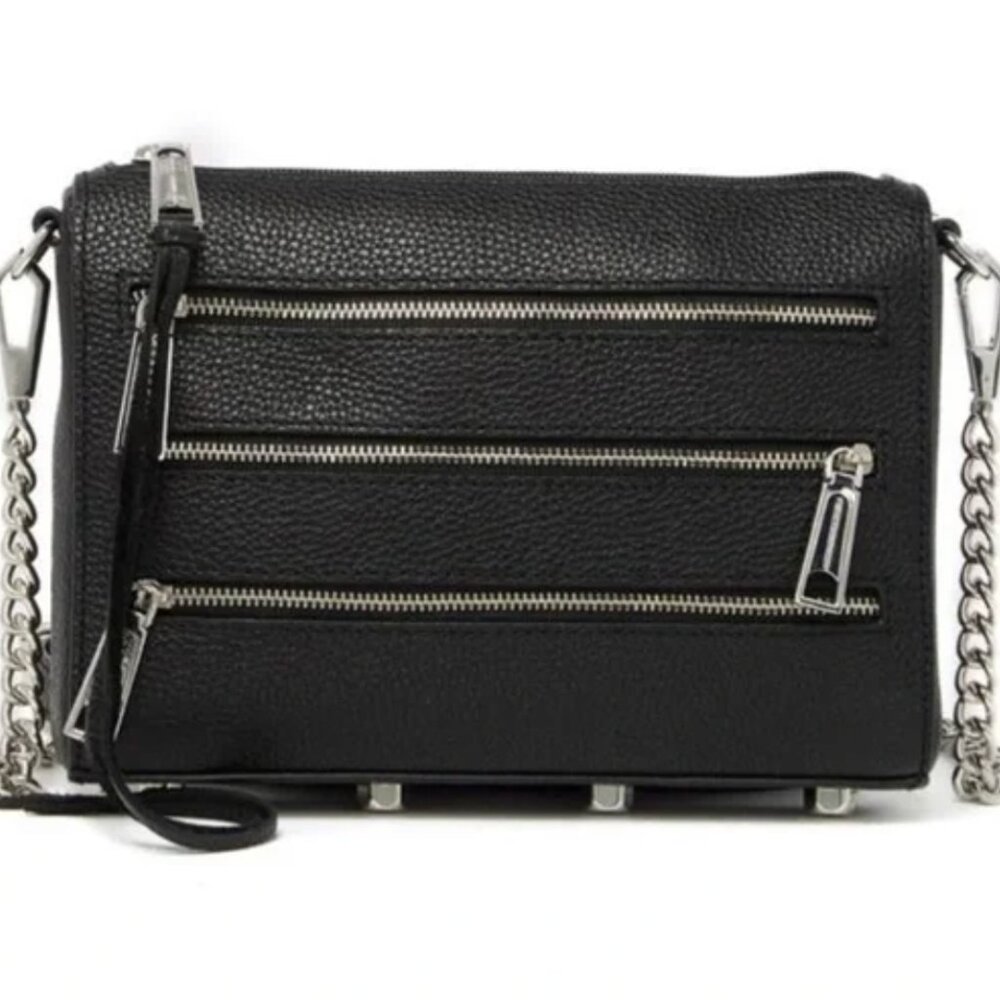 Rebecca Minkoff Chain-Link Trimmed Leather Crossbody Bag
